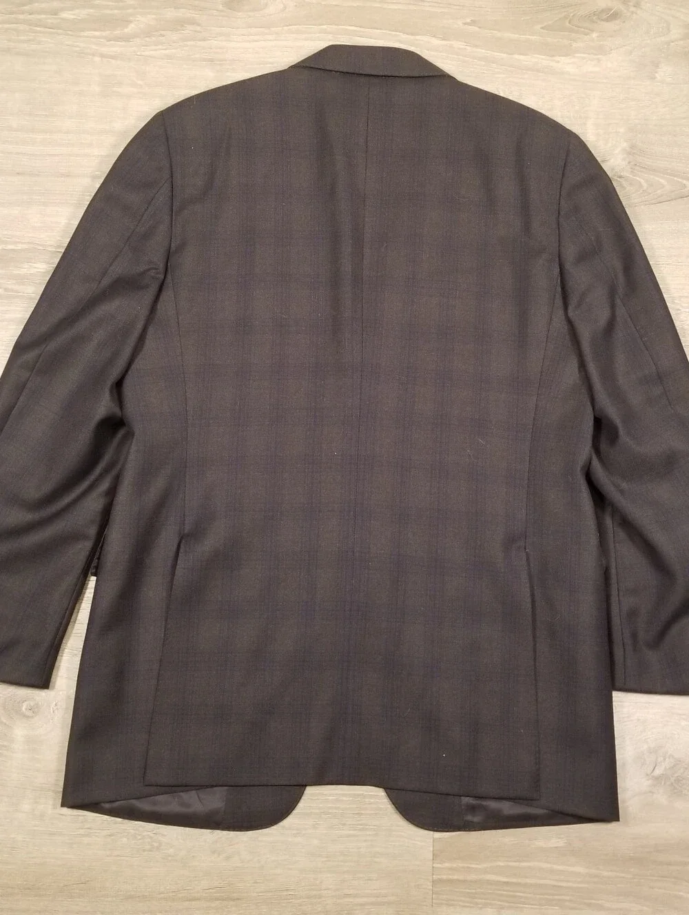 Canali Suit 2 Piece 50R EU (40R 34x30) Mens Gray Blue Rothmans Wool Plaid Check